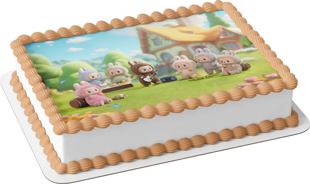 Τούρτα Labubu Garden Vibes Ανοιξιάτικη Απόλαυση