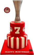 Τούρτα Olympiacos Trophy – Δίπατη ποδοσφαιρική τούρτα με τρόπαιο