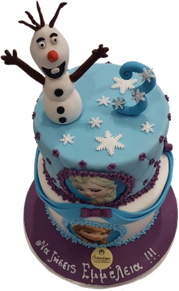 Τούρτα Frozen Magic – Παιδική τούρτα Frozen με Olaf, Elsa & Anna