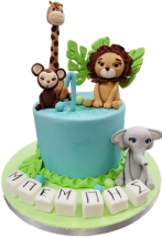 Τούρτα Jungle Friends – Παιδική τούρτα ζούγκλας με ζωάκια