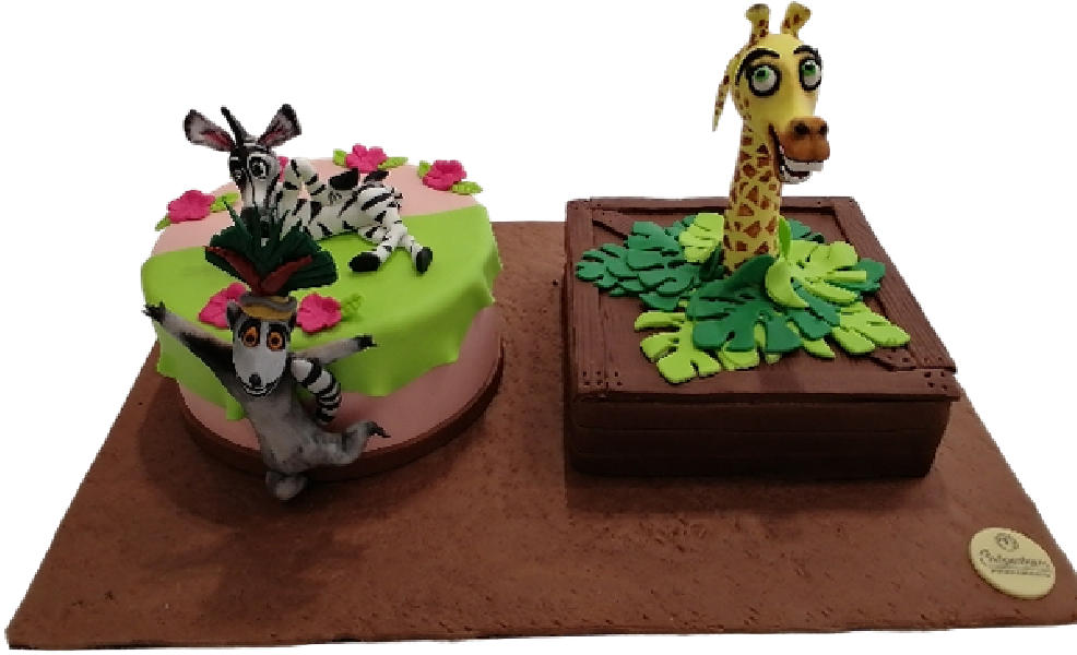 Τούρτα Madagascar – Θεματική παιδική τούρτα με ζώα της ζούγκλας