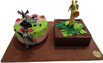 Τούρτα Madagascar – Θεματική παιδική τούρτα με ζώα της ζούγκλας