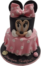 Τούρτα Minnie Mouse – Παιδική τούρτα με ροζ πουά φόρεμα και φιόγκο