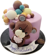 Τούρτα Teddy Bear Balloons – Παιδική τούρτα με αρκουδάκι και μπαλόνια