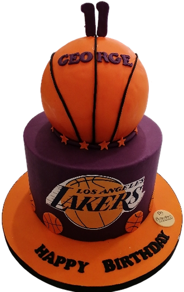 Τούρτα Lakers – Αθλητική τούρτα μπάσκετ για fans των Los Angeles Lakers